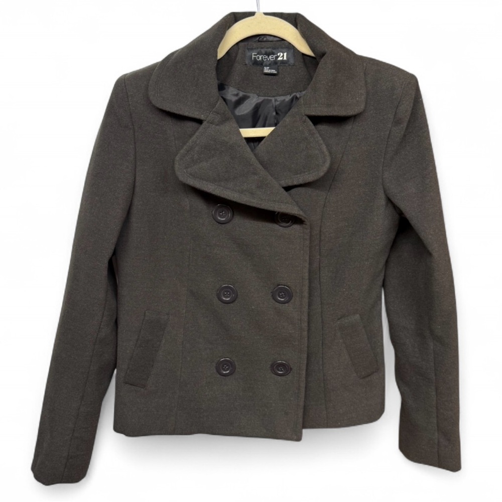 Forever 21 Women's Double-Breasted Peacoat